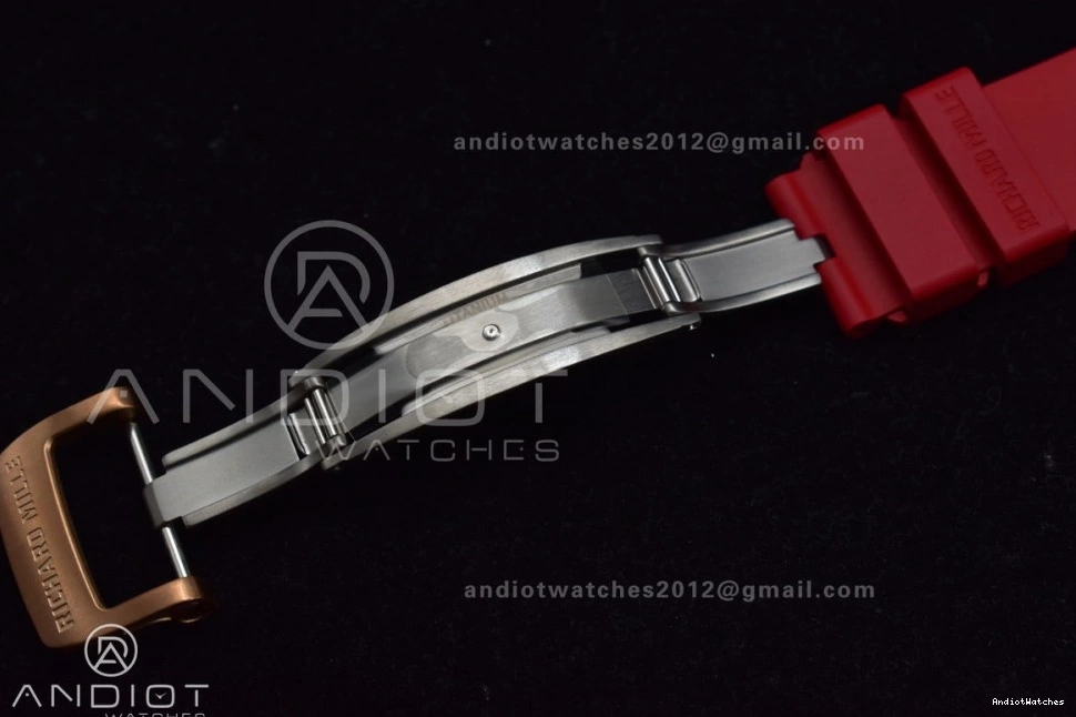 1:1 KVF Best NTPT Red on Dial Edition 1020 Strap Chrono A7750 RM011 Rubber ModernLook Crystal V Lotus 0215